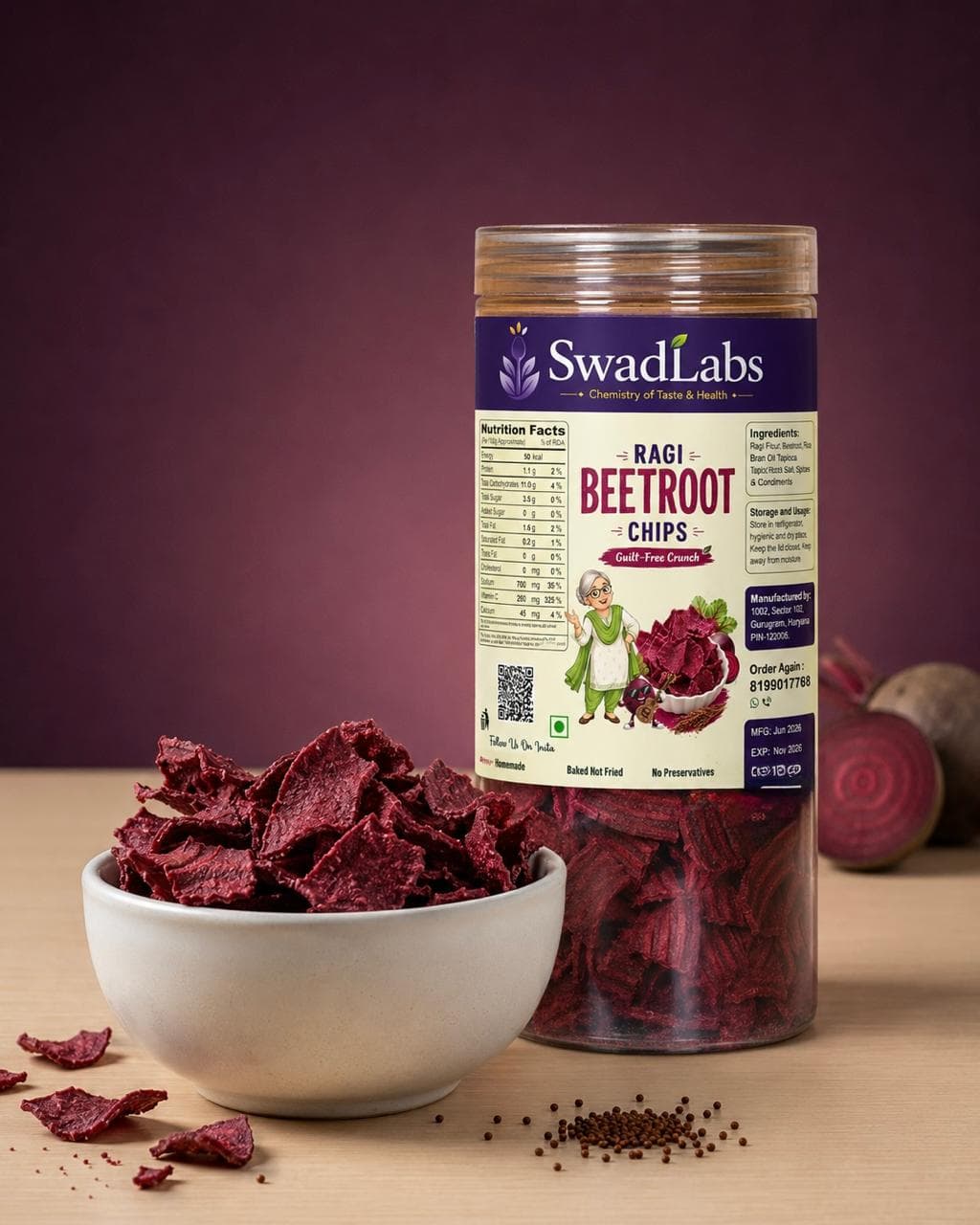 Ragi Beetroot Chips